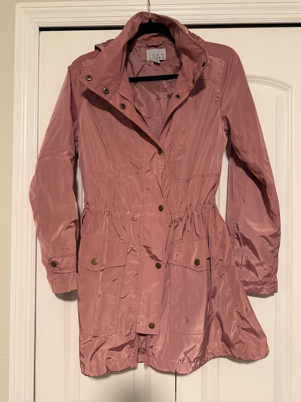 Joan Rivers Rose Pink Lightweight Anorak Trench Jacket Coat